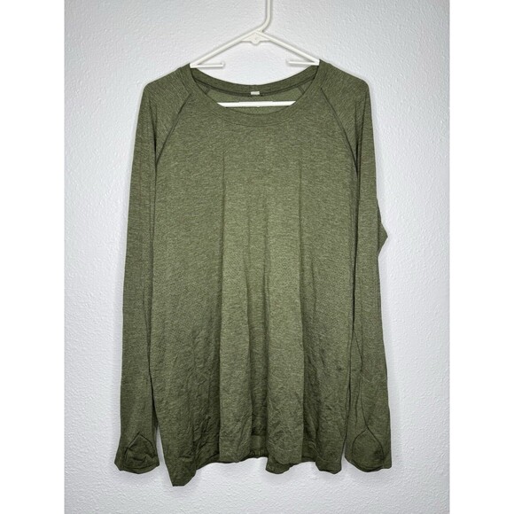 lululemon athletica Tops - Lululemon Shirt Womens 18 Green Swiftly Tech Long Sleeve Athleisure Training Run